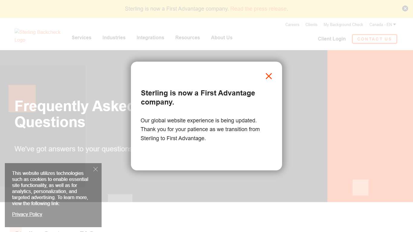 Frequently Asked Questions - Sterling, a First Advantage company
