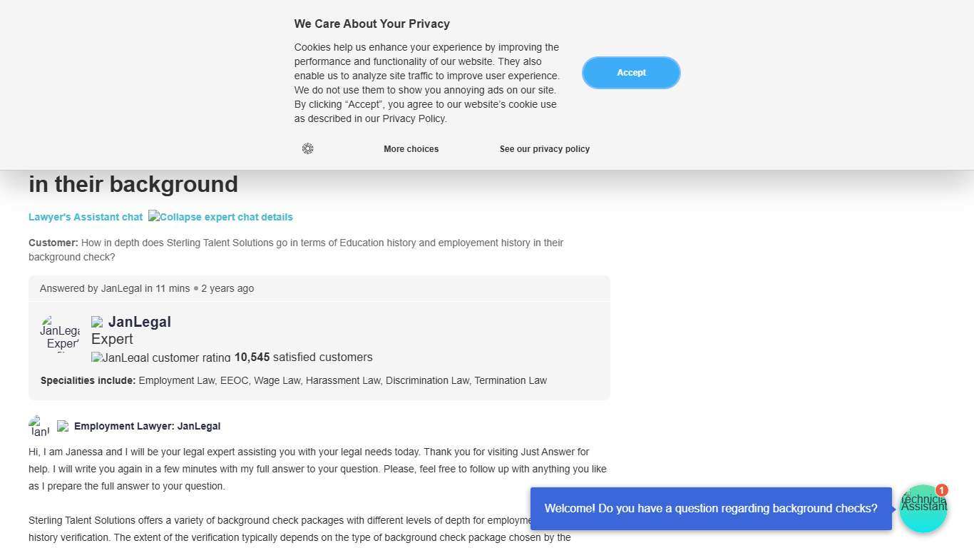 Sterling Talent Background Checks Education & Work History