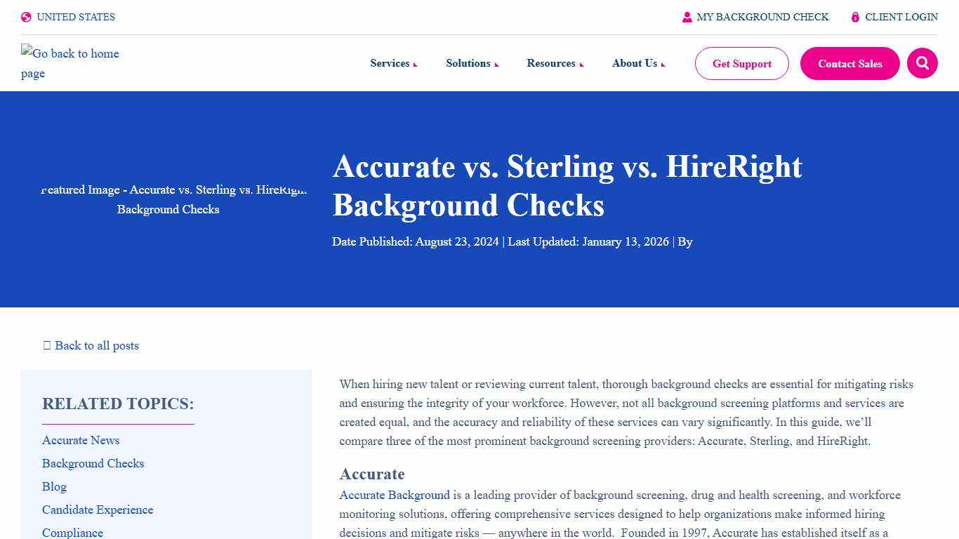 Accurate vs. Sterling vs. HireRight Background Checks - Accurate